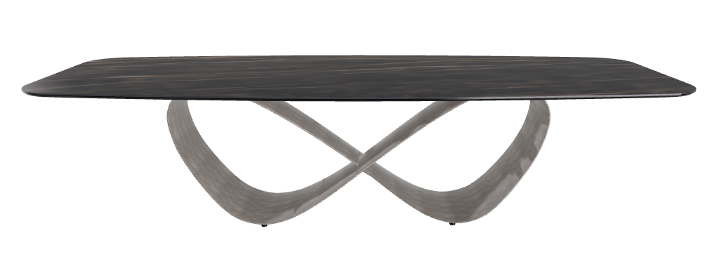 300x120x75h Barrel Shaped_Glossy Portoro_Brushed Grey