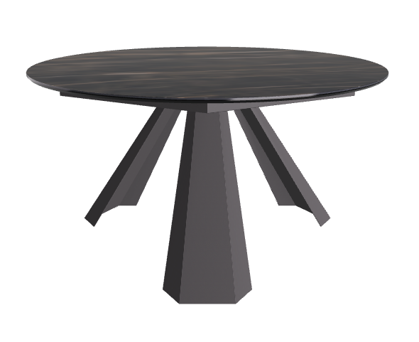 Diameter 140 x Height 73 cm_Glossy Portoro_Graphite Embossed