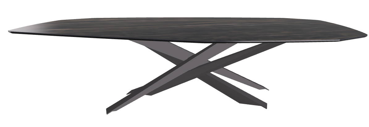 300x130x74.5h Polygon Shaped_Glossy Portoro_Graphite Embossed