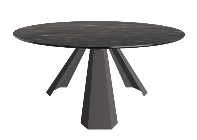 Diameter 158 x Height 73 cm_Glossy Portoro_Graphite Embossed