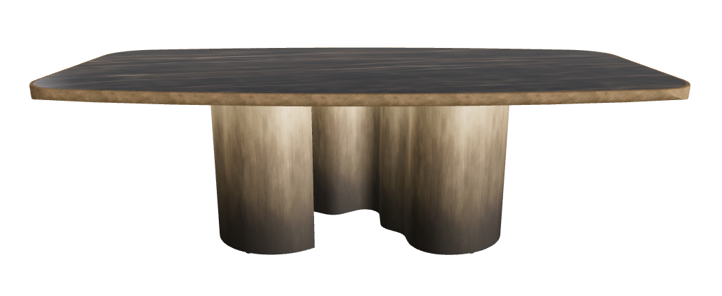 240x120x75h Barrel Shaped_Glossy Portoro_Oxy Brass_Brushed Bronze