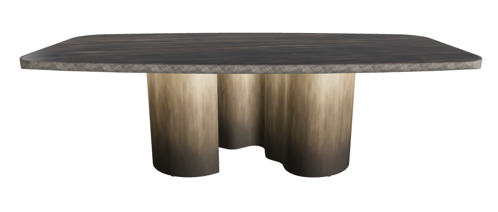 240x120x75h Barrel Shaped_Glossy Portoro_Oxy Brass_Brushed Grey