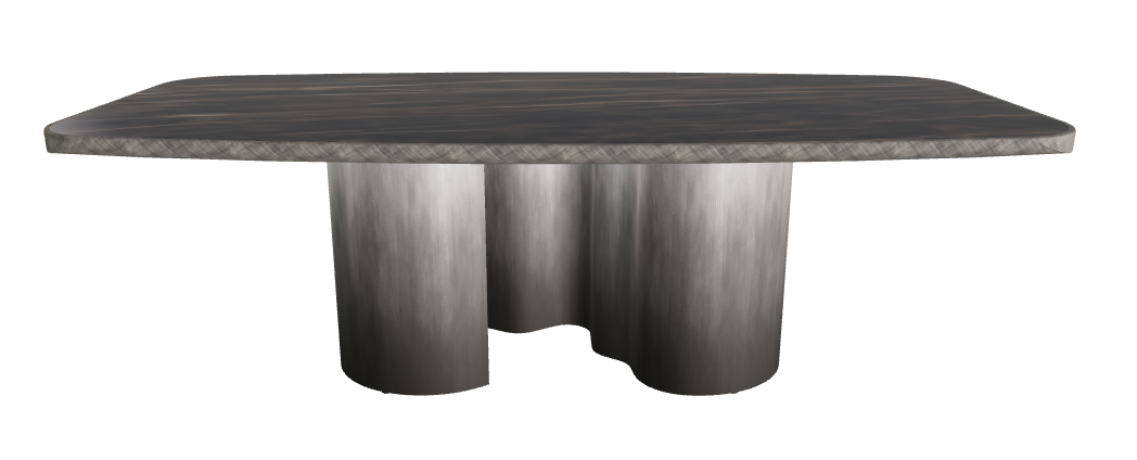 240x120x75h Barrel Shaped_Glossy Portoro_Oxy Grey_Brushed Grey
