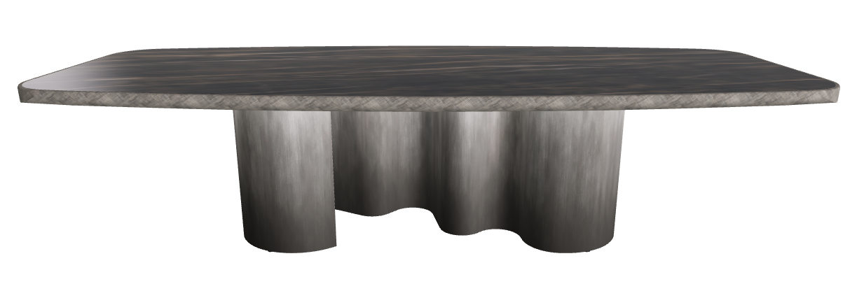 300x128x75h Barrel Shaped_Glossy Portoro_Oxy Grey_Brushed Grey