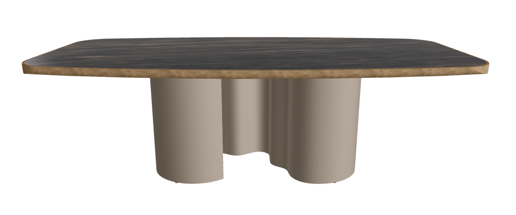 240x120x75h Barrel Shaped_Glossy Portoro_Titanium Embossed_Brushed Bronze