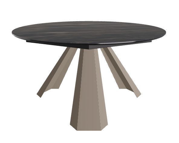 Diameter 140 x Height 73 cm_Glossy Portoro_Titanium Embossed