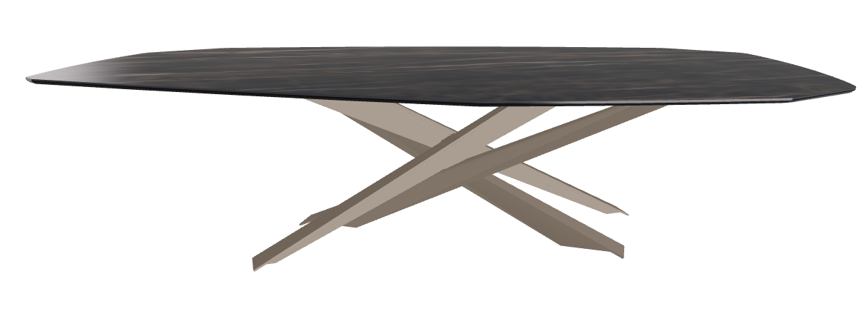 300x130x74.5h Polygon Shaped_Glossy Portoro_Titanium Embossed