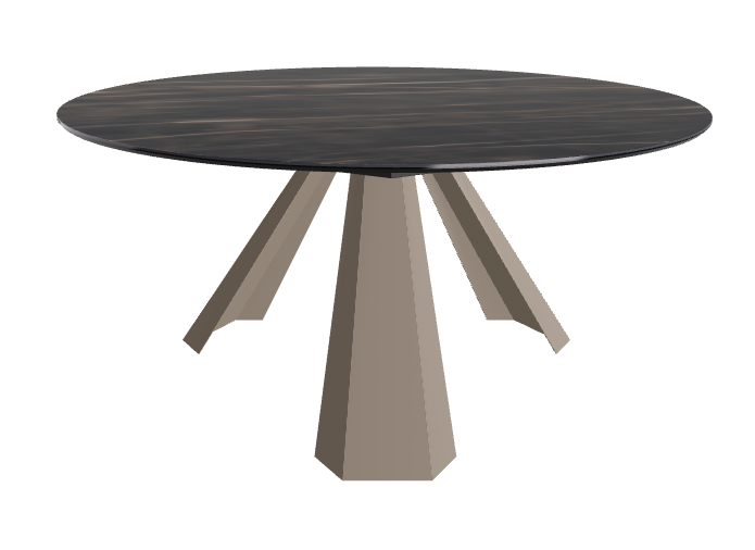 Diameter 158 x Height 73 cm_Glossy Portoro_Titanium Embossed