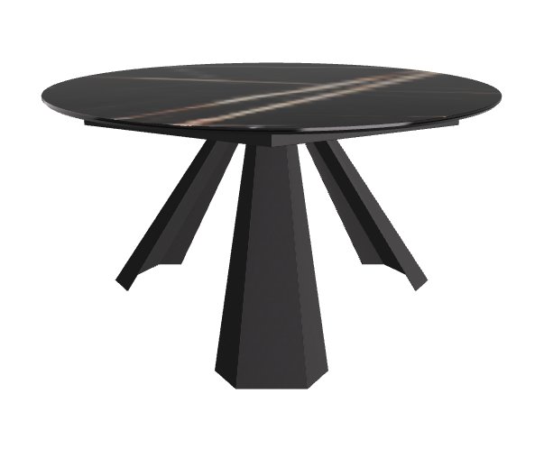 Diameter 140 x Height 73 cm_Glossy Sahara Noir_Black Embossed