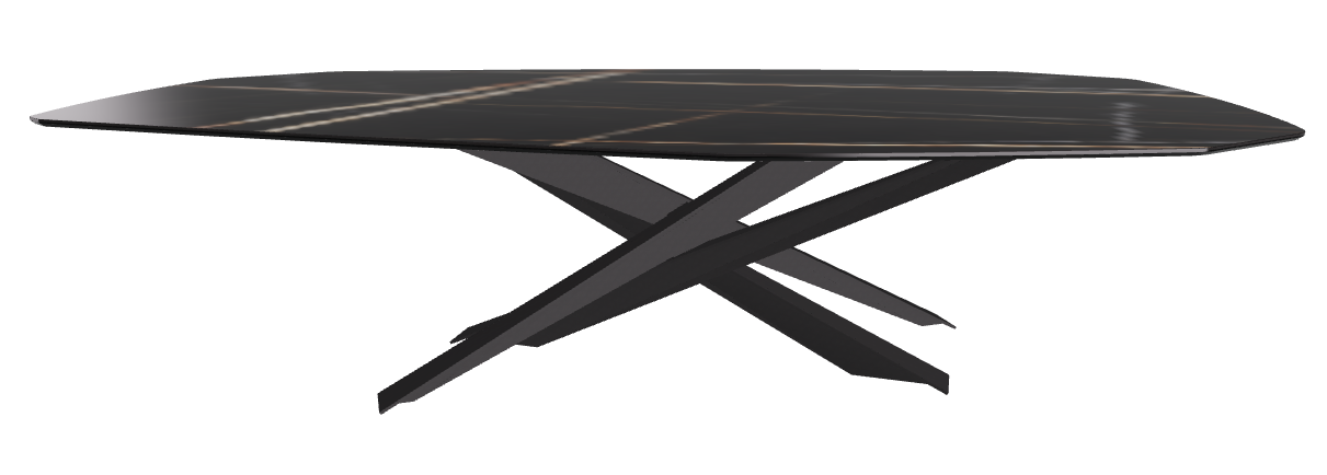 300x130x74.5h Polygon Shaped_Glossy Sahara Noir_Black Embossed