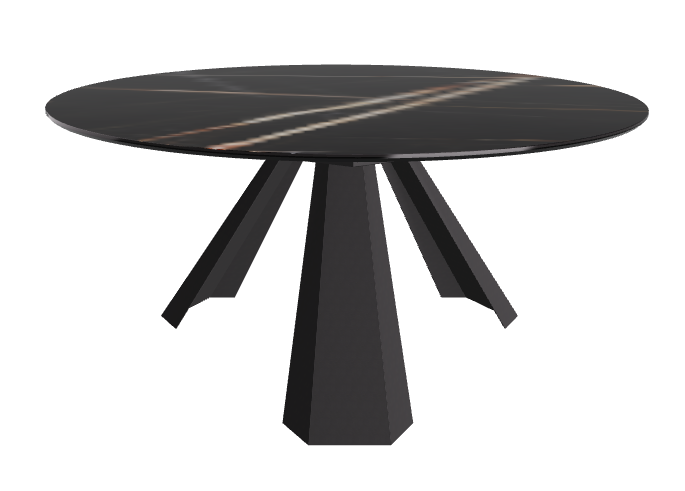 Diameter 158 x Height 73 cm_Glossy Sahara Noir_Black Embossed