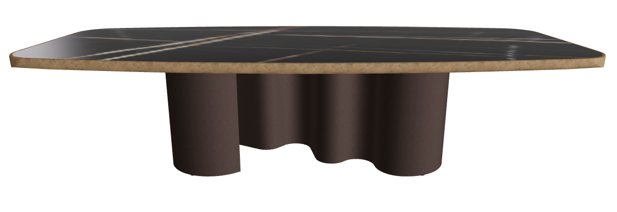 300x128x75h Barrel Shaped_Glossy Sahara Noir_Bronze Embossed_Brushed Bronze