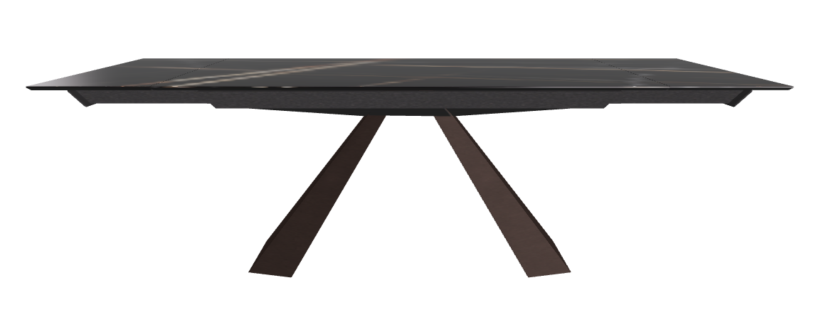 160/236x90x75h Rectangle Shaped_Glossy Sahara Noir_Bronze Embossed