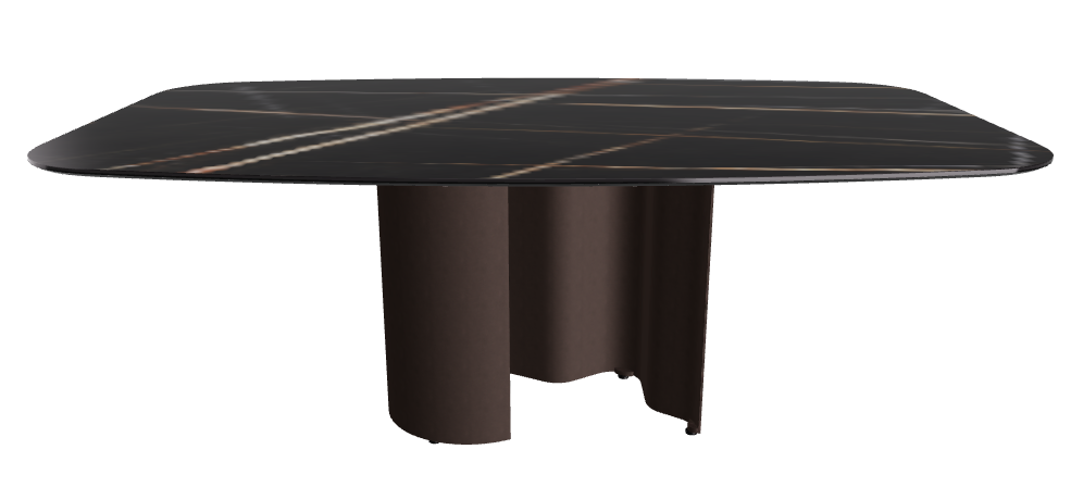 200x120x74h Barrel Shaped_Glossy Sahara Noir_Bronze Embossed