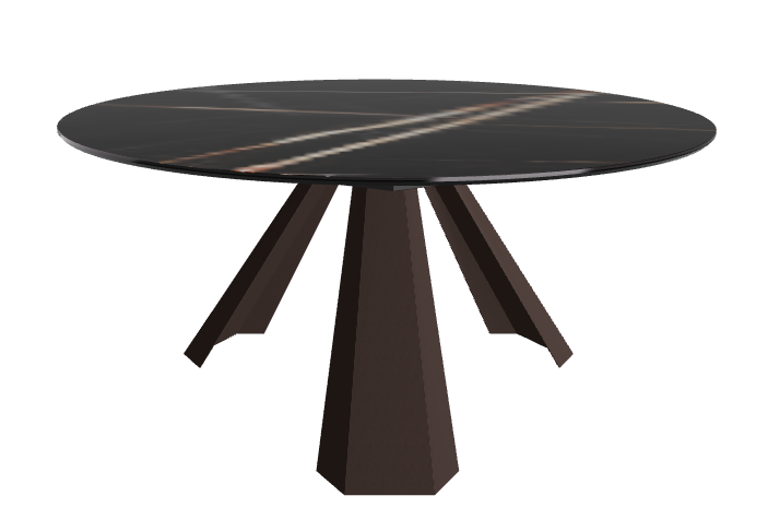 Diameter 158 x Height 73 cm_Glossy Sahara Noir_Bronze Embossed
