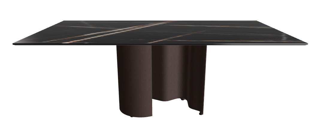 200x106x74h Rectangle Shaped_Glossy Sahara Noir_Bronze Embossed