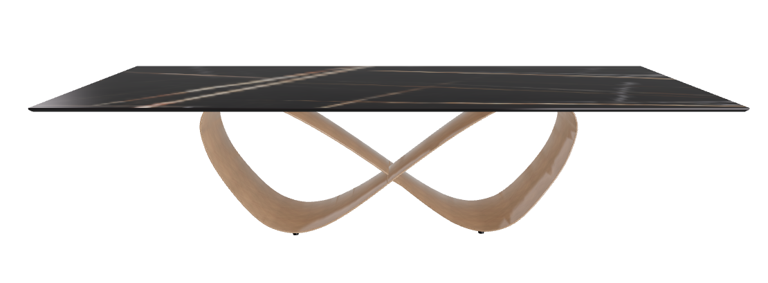 300x120x75h Rectangle Shaped_Glossy Sahara Noir_Brushed Bronze