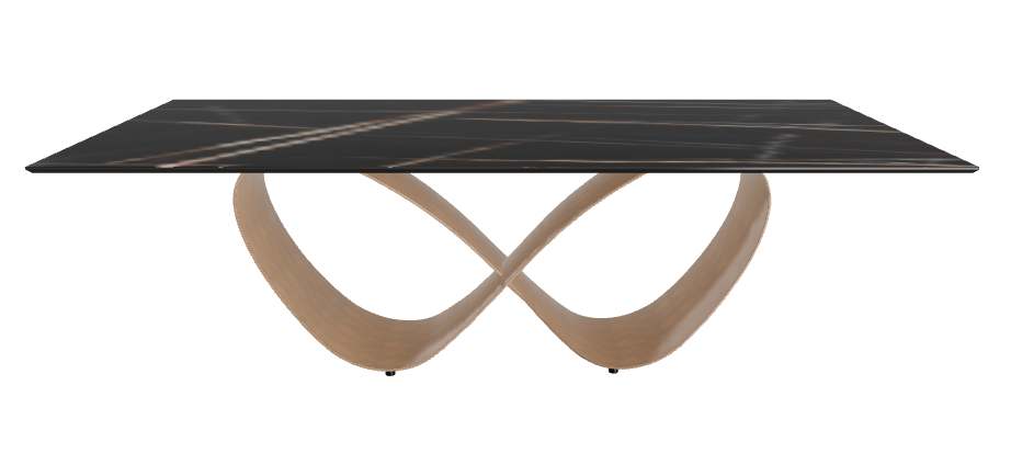 240x120x74h Rectangle Shaped_Glossy Sahara Noir_Brushed Bronze