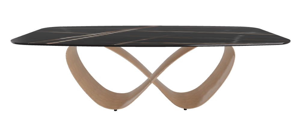 240x120x74h Barrel Shaped_Glossy Sahara Noir_Brushed Bronze