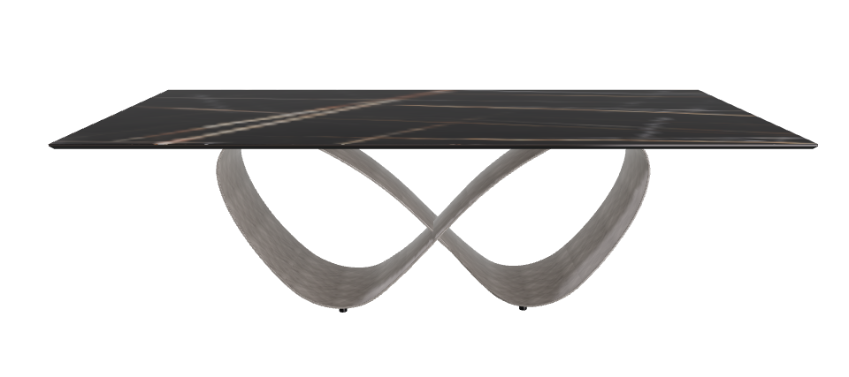 240x120x74h Rectangle Shaped_Glossy Sahara Noir_Brushed Grey