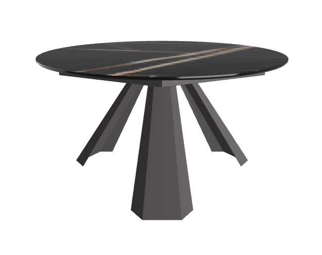 Diameter 140 x Height 73 cm_Glossy Sahara Noir_Graphite Embossed