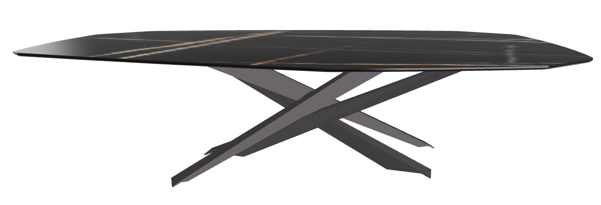 300x130x74.5h Polygon Shaped_Glossy Sahara Noir_Graphite Embossed