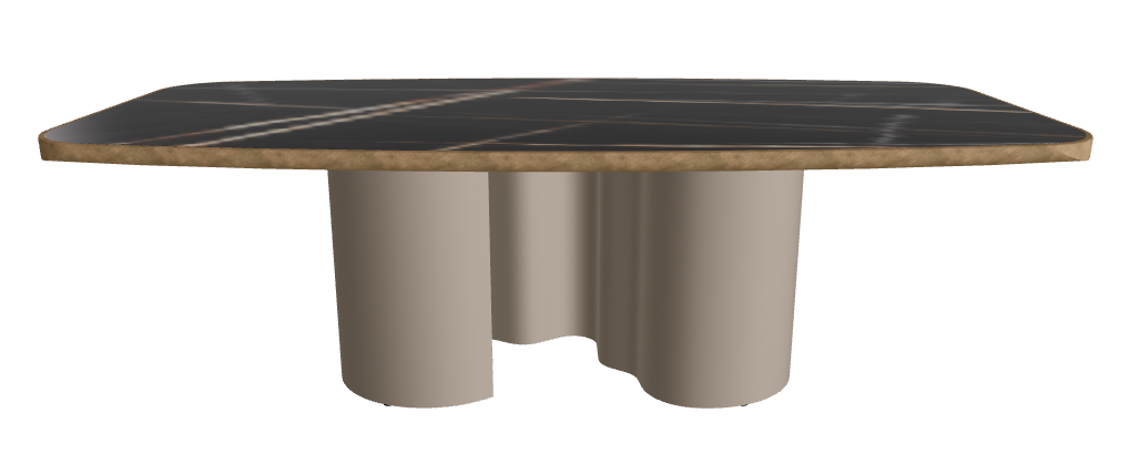 240x120x75h Barrel Shaped_Glossy Sahara Noir_Titanium Embossed_Brushed Bronze