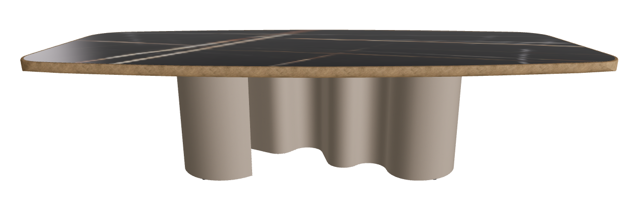300x128x75h Barrel Shaped_Glossy Sahara Noir_Titanium Embossed_Brushed Bronze
