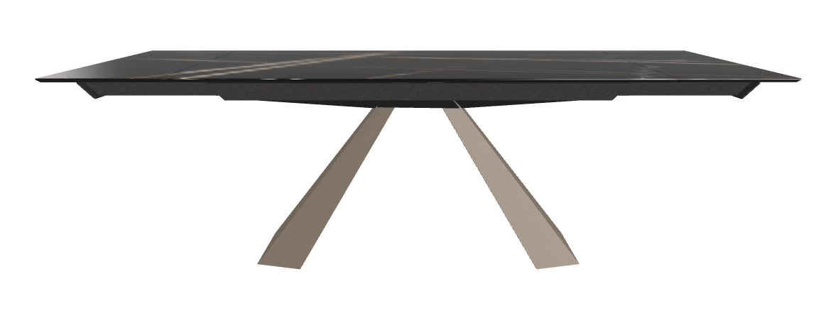 160/236x90x75h Rectangle Shaped_Glossy Sahara Noir_Titanium Embossed