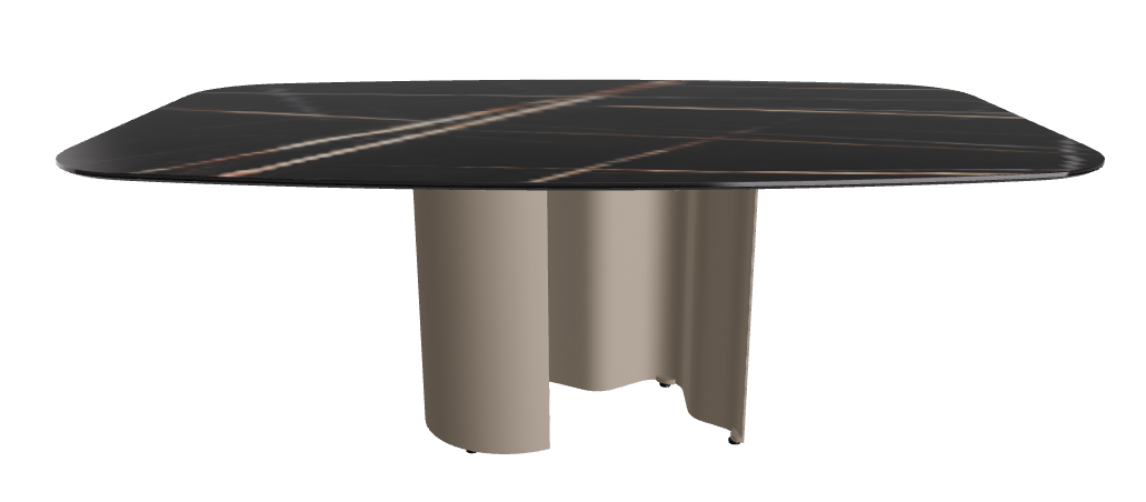 200x120x74h Barrel Shaped_Glossy Sahara Noir_Titanium Embossed