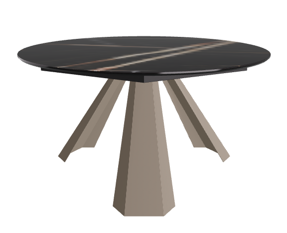 Diameter 140 x Height 73 cm_Glossy Sahara Noir_Titanium Embossed