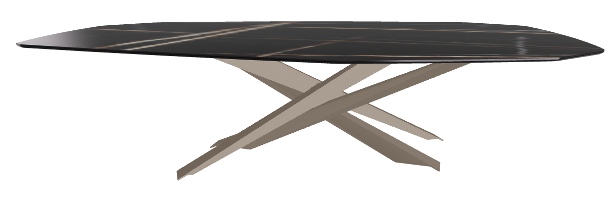 300x130x74.5h Polygon Shaped_Glossy Sahara Noir_Titanium Embossed