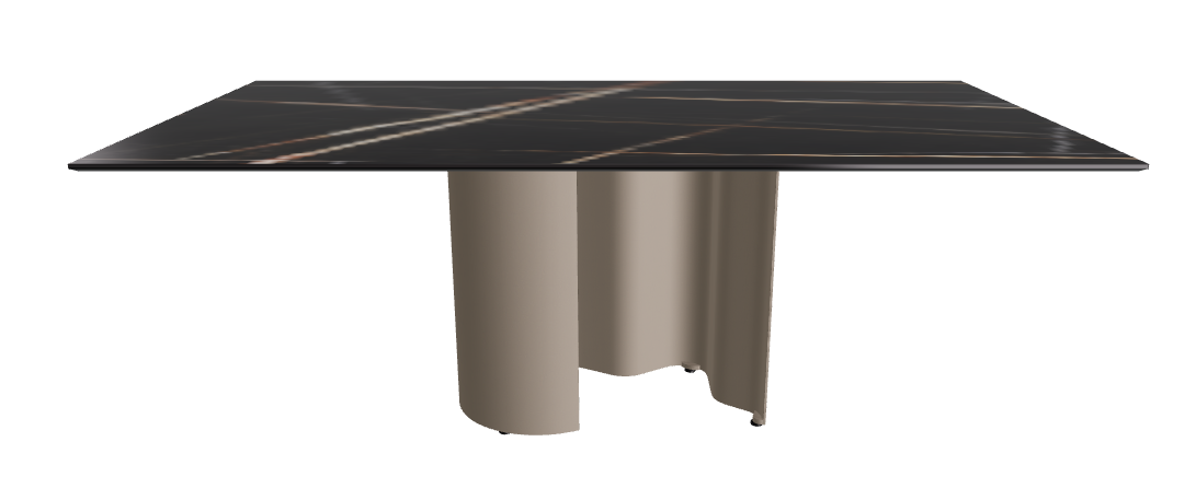 200x106x74h Rectangle Shaped_Glossy Sahara Noir_Titanium Embossed