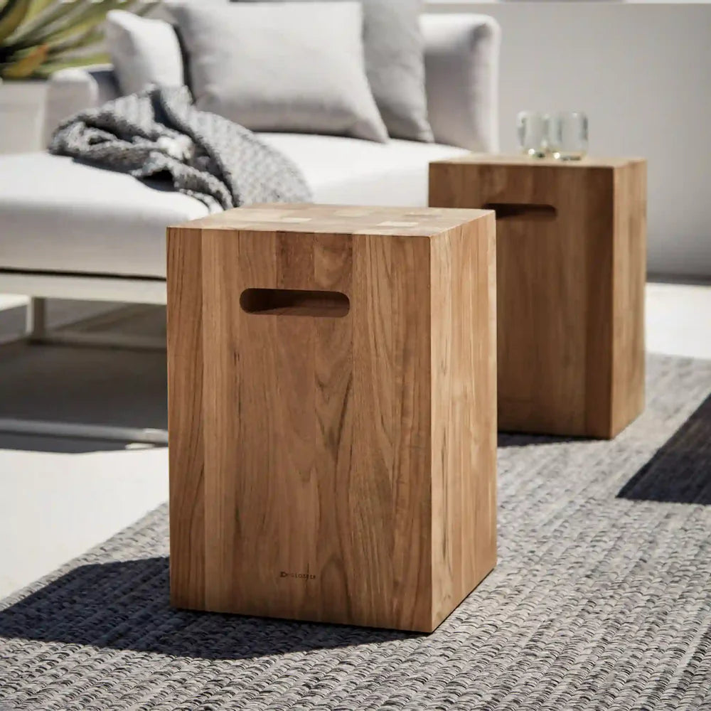Gloster Block Square and Round Side Table