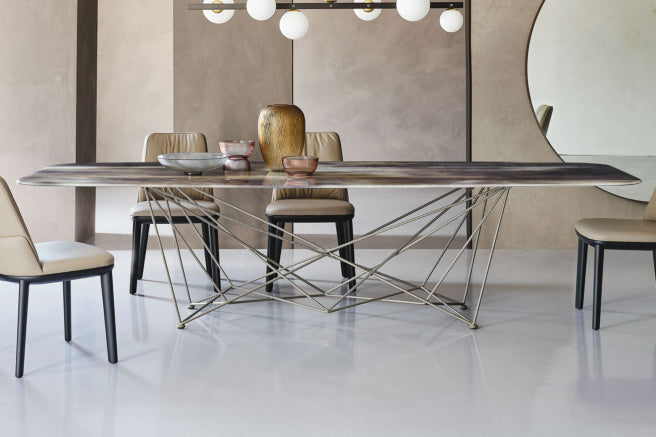Cattelan Italia Gordon Crystalart Rectangular & Barrel-Shaped Dining Table