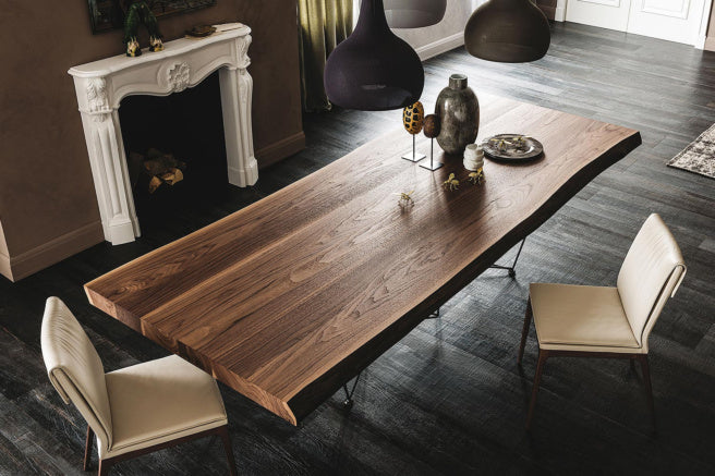 Cattelan Italia Gordon Deep Wood Live Edged Dining Table