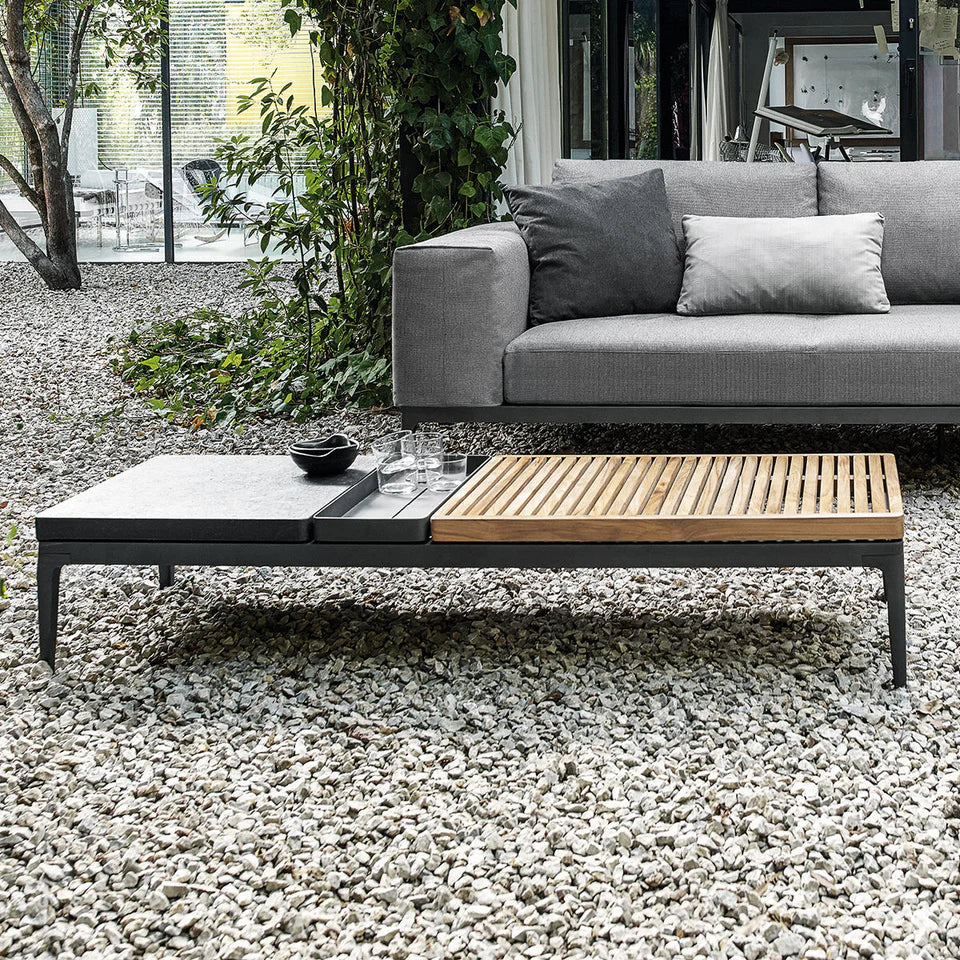 Gloster Grid Small Coffee Table - Ceramic Top