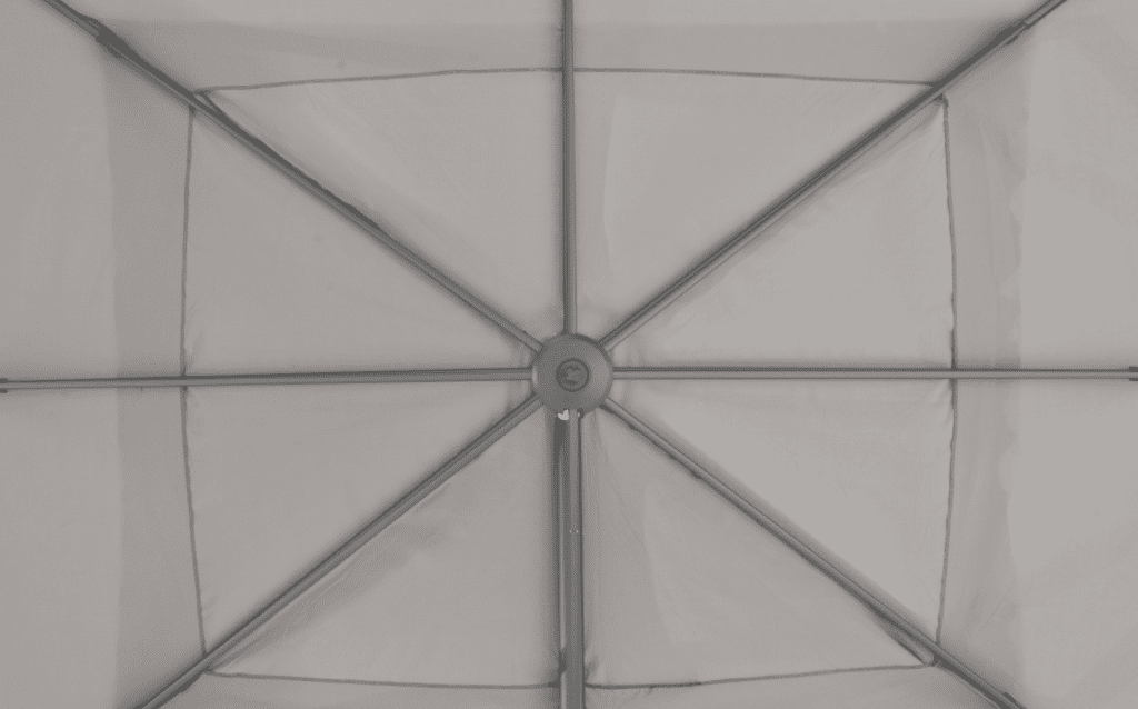 4 Seasons Outdoor Meteoro Corner Set With HPL Coffee Table & Hacienda Parasol