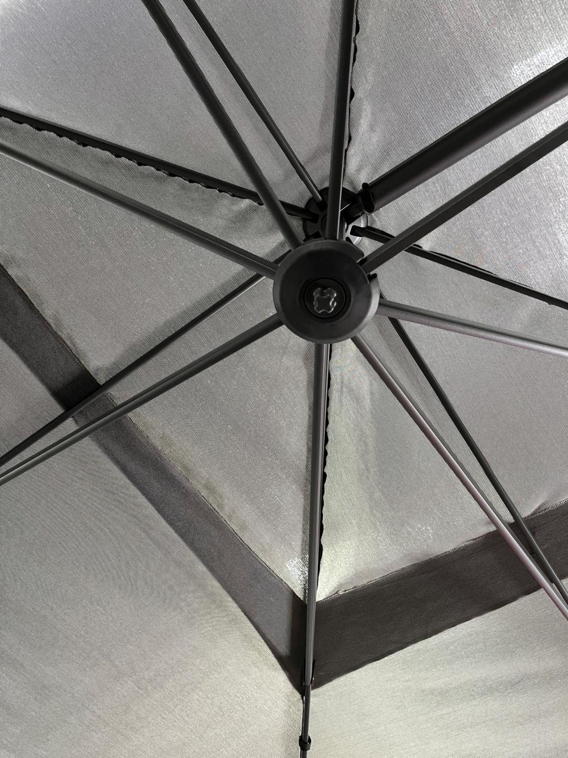 4 Seasons Outdoor Meteoro Corner Set With HPL Coffee Table & Hacienda Parasol