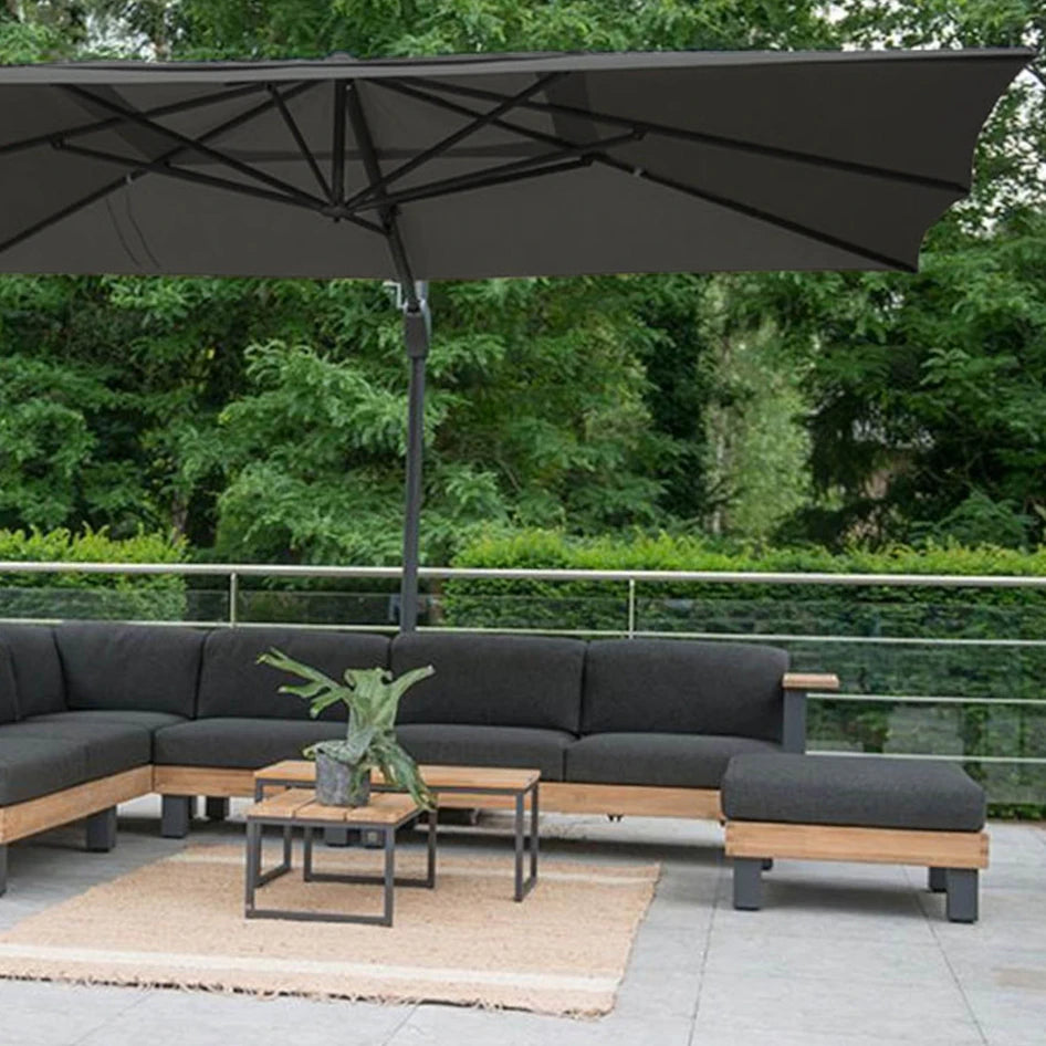 4 Seasons Outdoor Hacienda Parasol 3m x 4m in Anthracite & Protective Cover Included