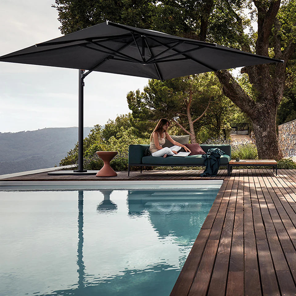 Gloster Halo Square Cantilever Parasol with 160kg Square Base