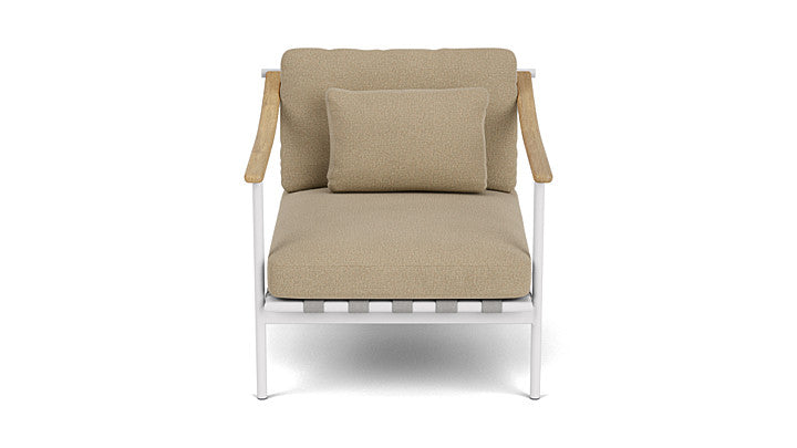 Barlow Tyrie Around Deep Seating Single Lounge Chair with Teak Arms