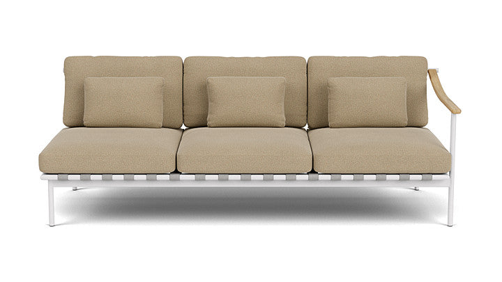 Barlow Tyrie Around Deep Seating Triple Lounge Sofa with Teak Right Arm