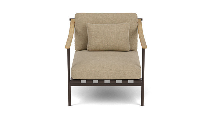 Barlow Tyrie Around Deep Seating Single Lounge Chair with Teak Arms