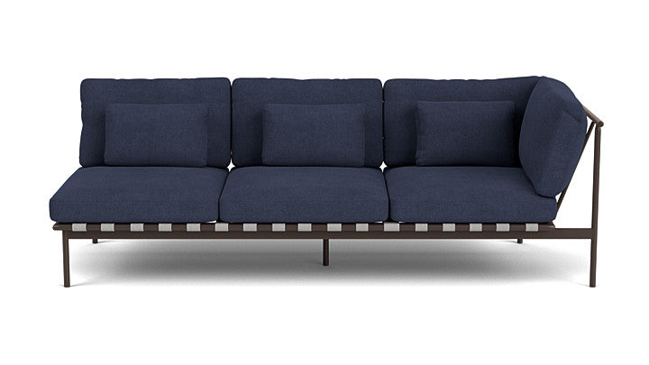 Barlow Tyrie Around Deep Seating Triple Lounge Sofa with Aluminium Right Arm