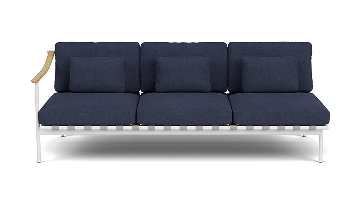 Barlow Tyrie Around Deep Seating Triple Lounge Sofa with Teak Left Arm