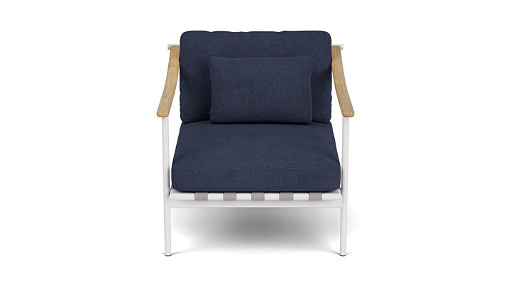 Barlow Tyrie Around Deep Seating Single Lounge Chair with Teak Arms