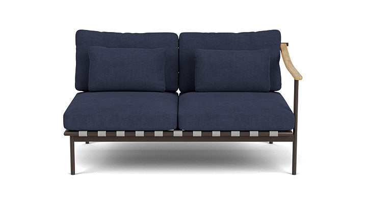 Barlow Tyrie Around Deep Seating Double Lounge Sofa with Teak Right Arm