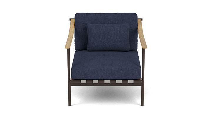 Barlow Tyrie Around Deep Seating Single Lounge Chair with Teak Arms