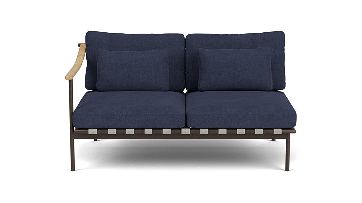 Barlow Tyrie Around Deep Seating Double Lounge Sofa with Teak Left Arm